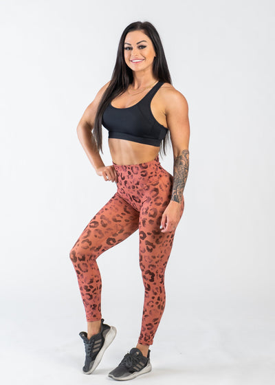 Empowered Leggings | Orange Leopard