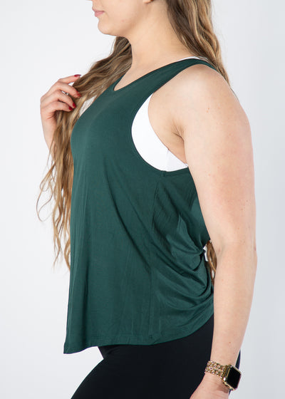 Scrunch Back Tank Top | Pine