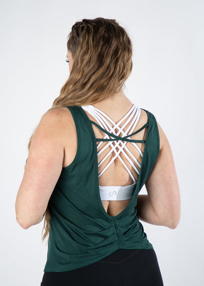 Scrunch Back Tank Top | Pine