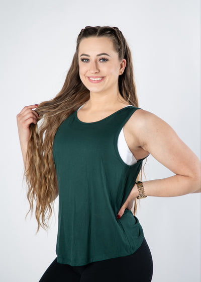 Scrunch Back Tank Top | Pine