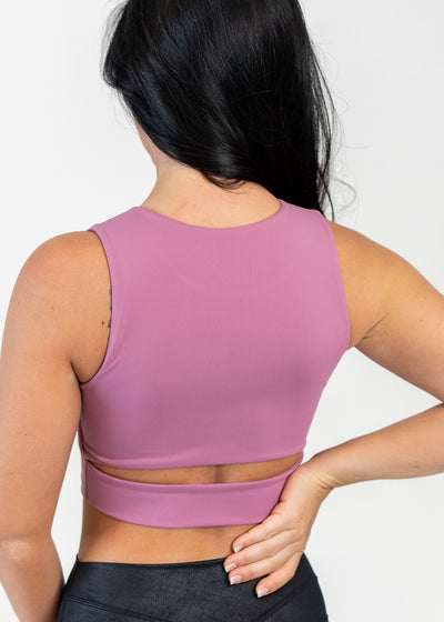 Slit Crop Bra | Pink