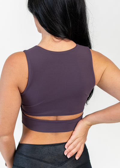 Slit Crop Bra | Purple