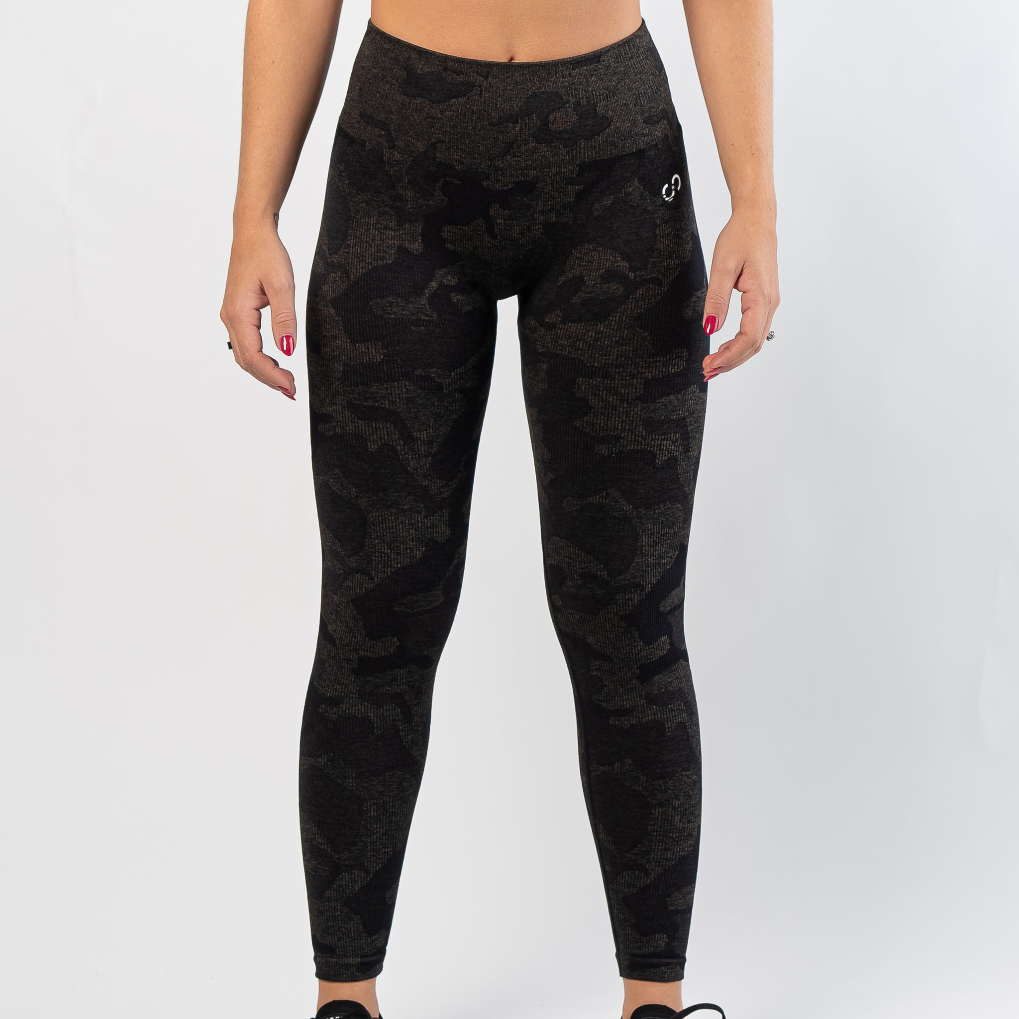Seamless Leggings With Scrunch | Black Camo