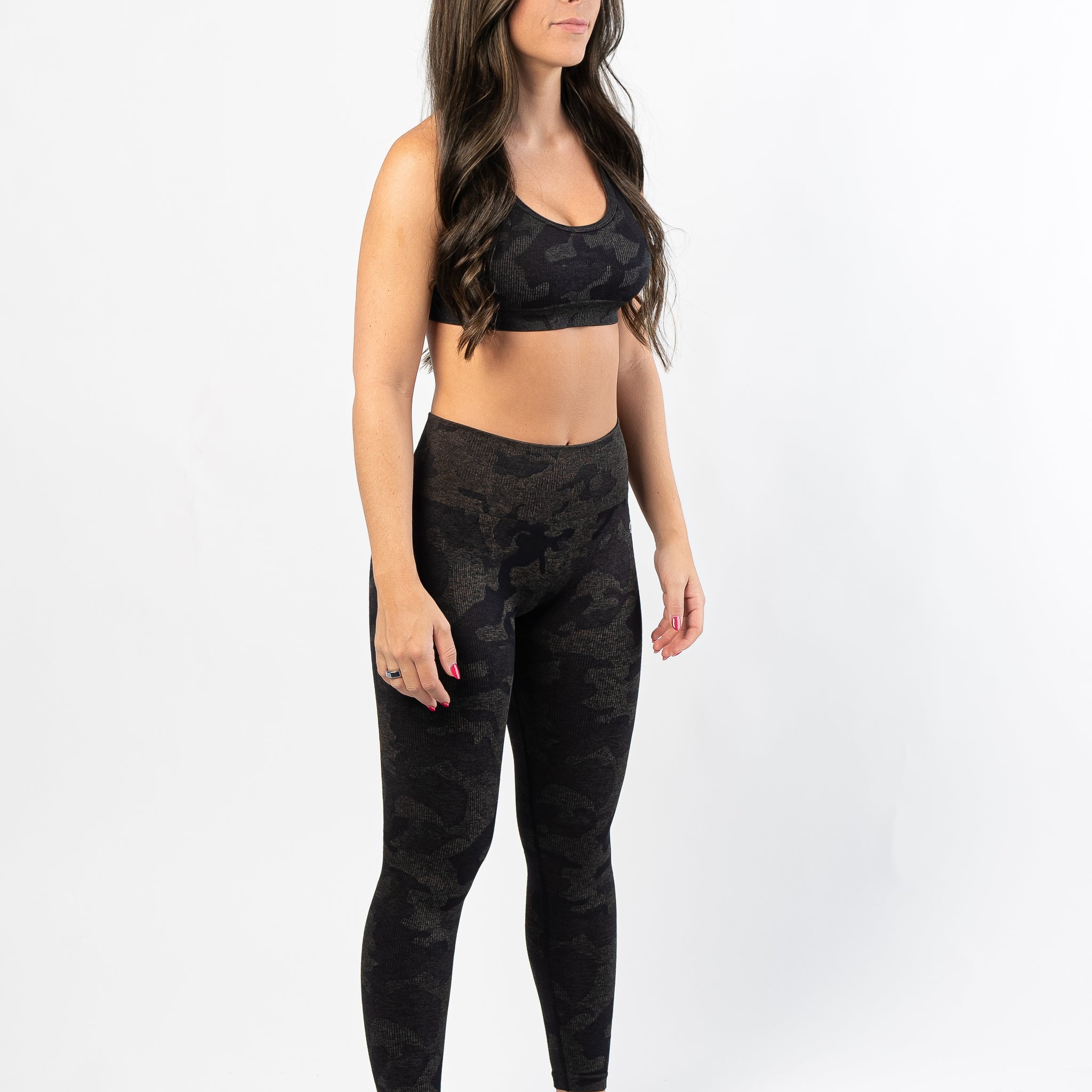 Seamless Minimal Bra |  Black Camo