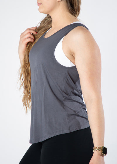 Scrunch Back Tank Top | Storm