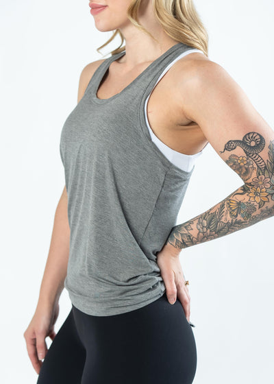 Tie Back Tank Top | Grey