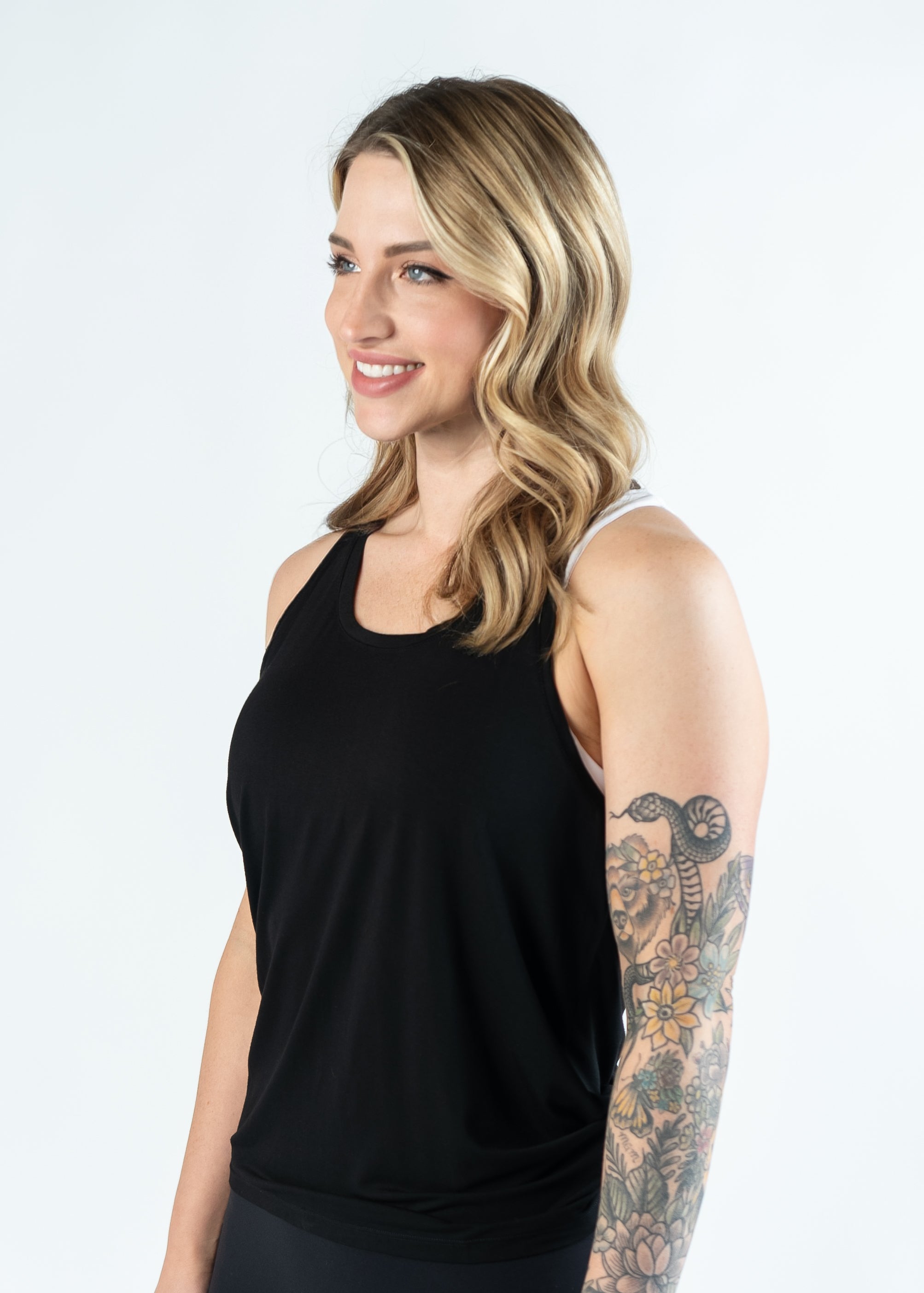 Tie Back Tank Top | Black