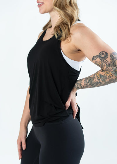 Tie Back Tank Top | Black