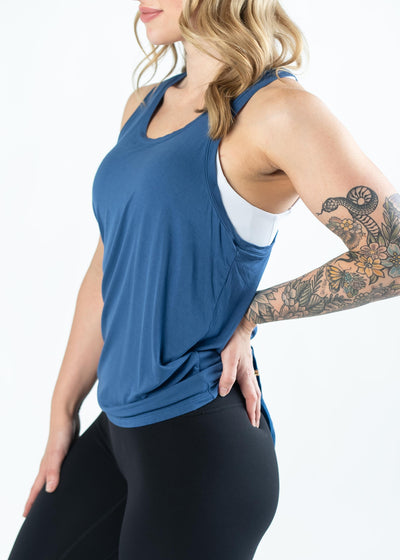 Tie Back Tank Top | Blue