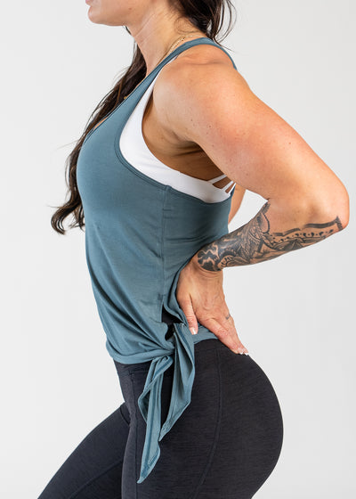Side Tie Tank | Teal