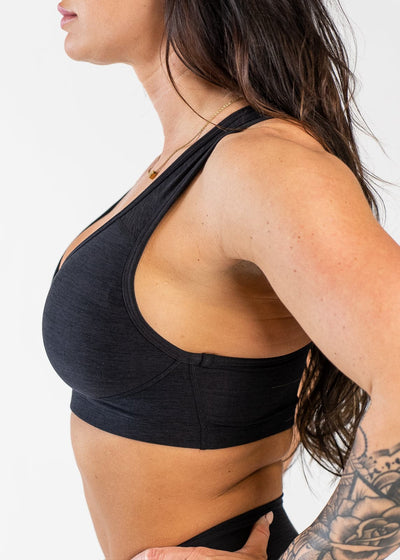 Waist Up Side View Wearing Dream Bra | Black