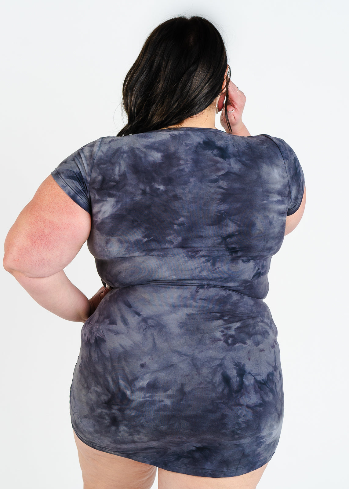 T-Shirt Dress | Black Tie Dye XS by Curves N Combatboots CRVS CnC Activewear T-Shirt Dress | Black Tie Dye XS by Curves N Combatboots CRVS CnC Activewear