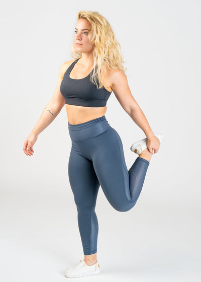 Leggings With Leopard Mesh | Storm Blue