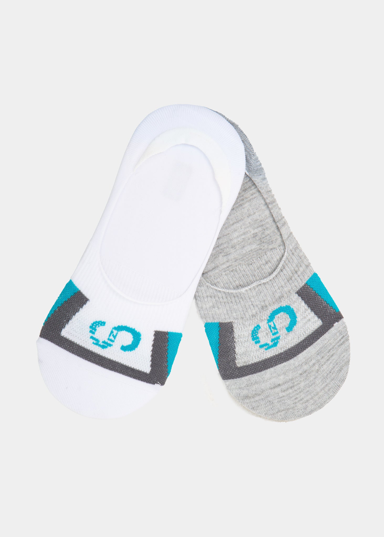 No-Show Socks | Two Pairs: Gray and White