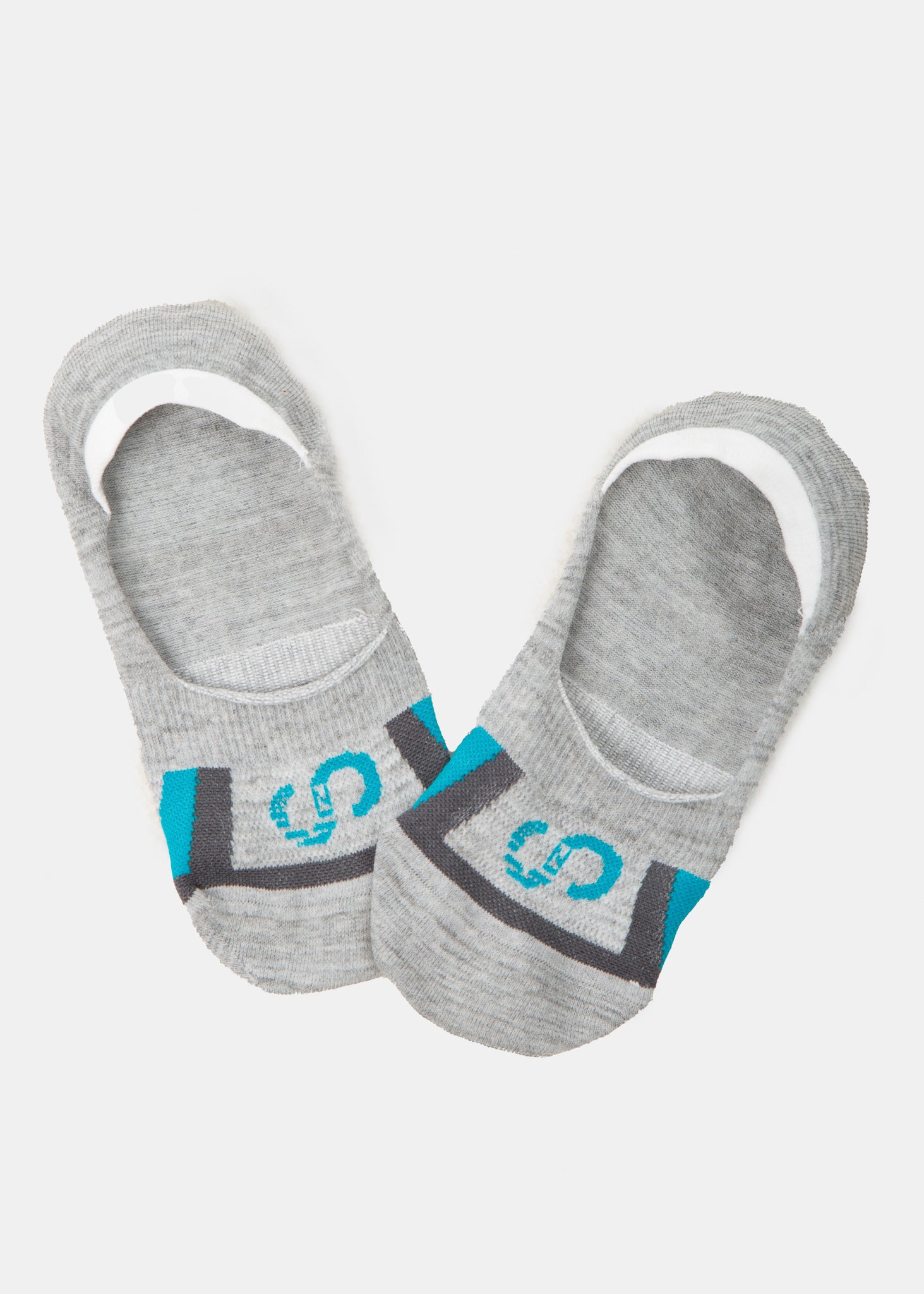 No-Show Socks | Two Pairs: Gray and White