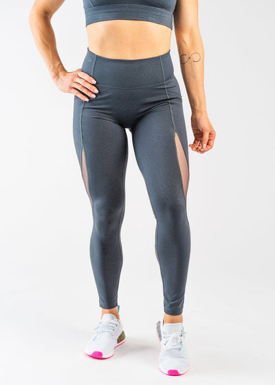 Lavish Mesh Crackle Leggings | Storm