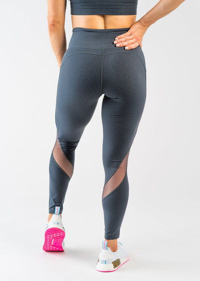 Lavish Mesh Crackle Leggings | Storm