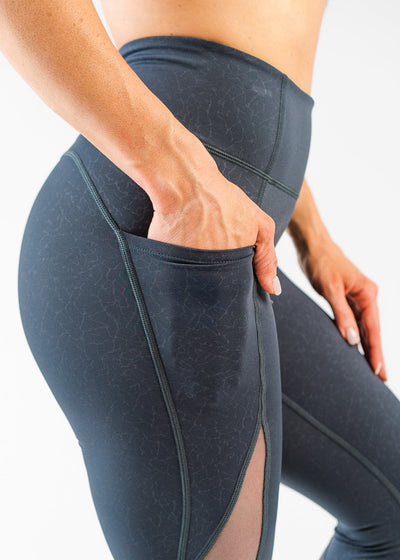 Lavish Mesh Crackle Leggings | Storm