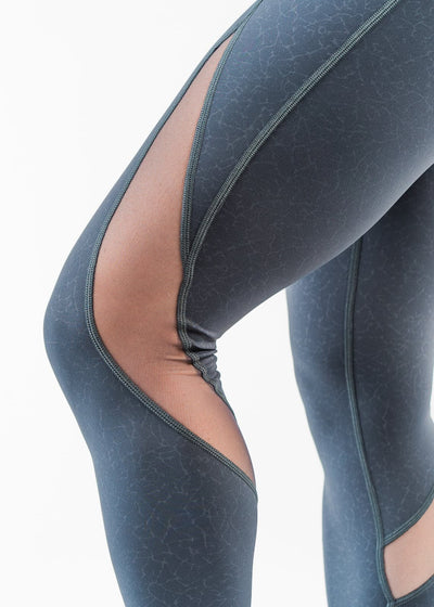 Lavish Mesh Crackle Leggings | Storm