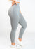 Chest Down Side View in Contour Seamless Leggings with One Leg Up - Ash