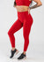 Chest Down 3/4 Front View With One Hand on Lower Back Wearing Dream Leggings | Cherry