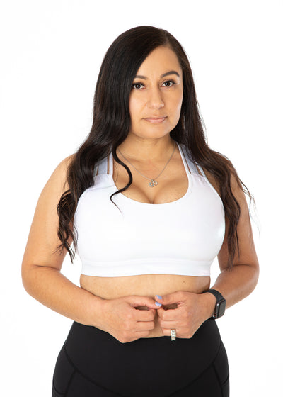 Perfect Strappy Bra | (D+ Cup) | White Shimmer