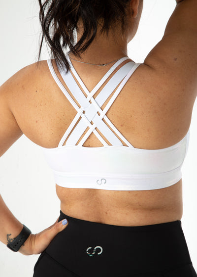 Perfect Strappy Bra | (D+ Cup) | White Shimmer