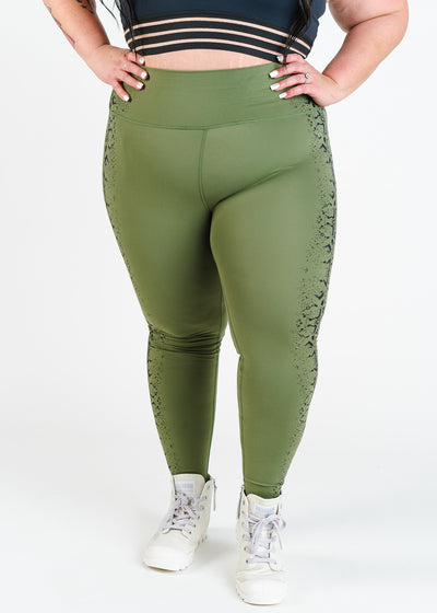 NKD Leggings | Green Snakeskin