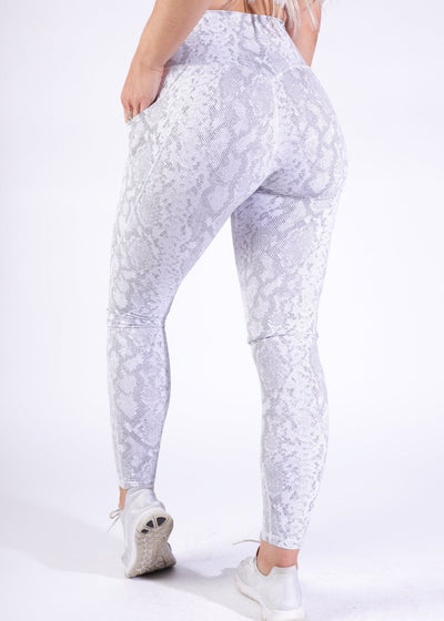 Waist Down 3/4 Back View Wearing Empowered Leggings | Cobra