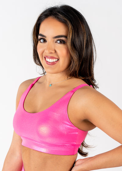 Shimmer Bra | Hot Pink