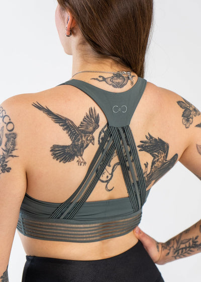 Mesh Bralette Sports Bra | Sage