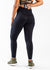 Concealed Carry Leggings Without Pockets Shoulders Down 3/4 Back View Reaching for Concealed Carry | Black